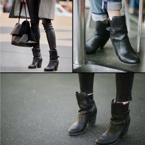 rag & bone Kinsey Black Leather Ankle Boot Size 8